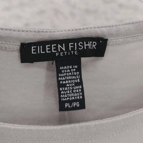 EILEEN FISHER Light Gray Long Sleeve A-Line Tee PETITE LARGE - READ! - Picture 7 of 8